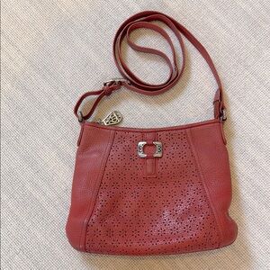 Brighton Red Leather Crossbody Bag.